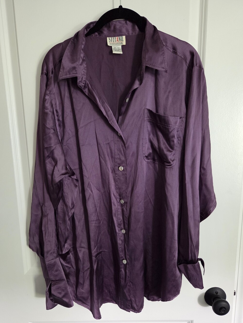 Vintage Purple Silk Blouse